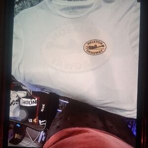 Brixton White Tee with Logo Patch